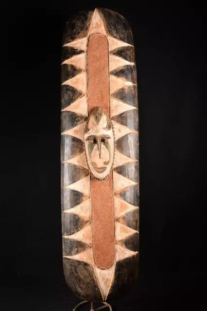 22212 A Primitiva Grande Africana Máscara Escudo Igbo Nigeria 135cm x 35cm