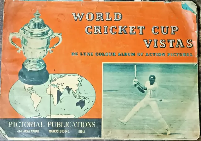 RARE WORLD CRICKET CUP VISTAS 1975 COLOR ALBUM OF ACTION PICTURES 1st INDIA ED