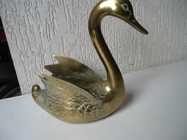 Récipient Cache Pot  En Laiton Forme Cygne Ref 2