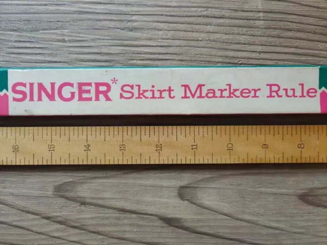 Vintage Singer Skirt Marker Rule - 23 Inches Wooden Rule In Original Box
