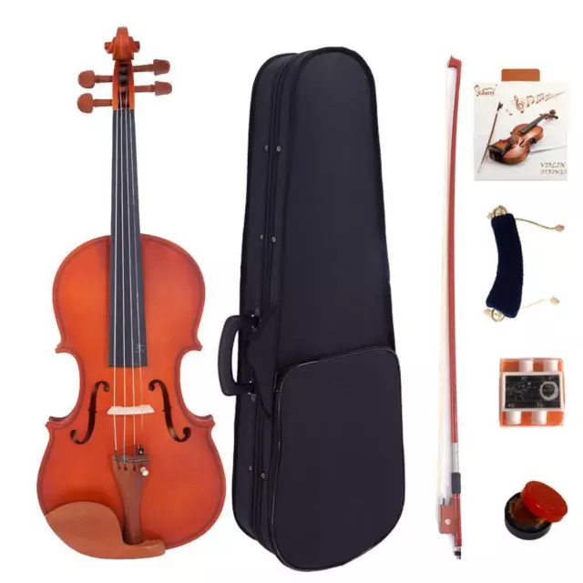4/4 Full Size High Grade Maple Matt Acoustic Violin Fiddle Set Gifts