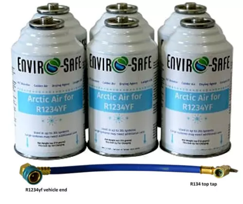 6 cans**R1234yf--, For A/C Refrigerant, Air Conditioner Booster, with Taper/Hose