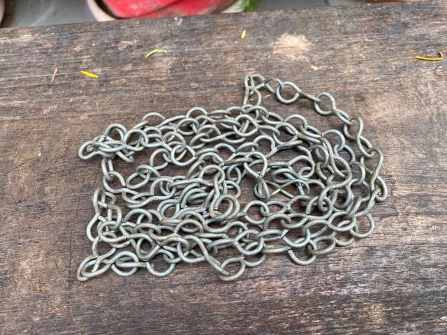 1800's Ancient Old Iron Hand Forged Rope Chain Hanging Chain