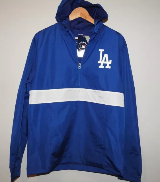 MLB Los Angeles Dodgers 1/4 Zip Baseball Windbreaker Jacket New Mens Sizes