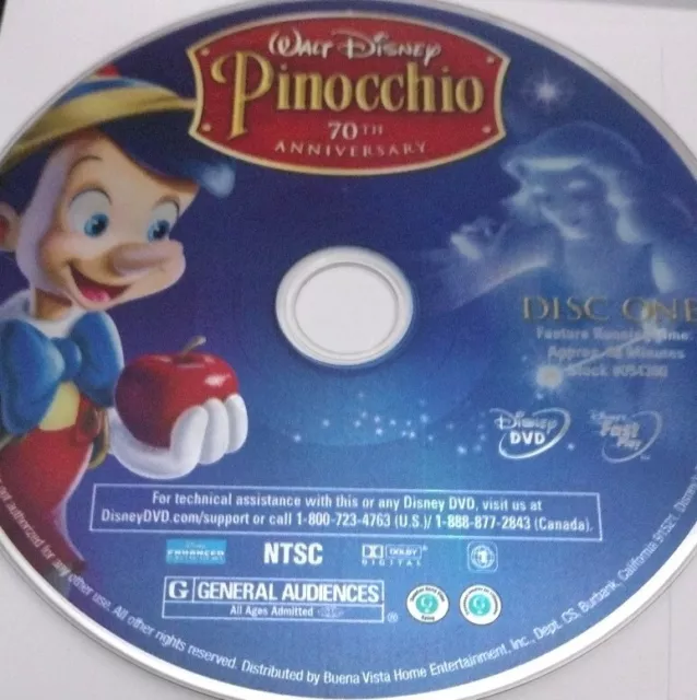 Pinocchio (DVD disc 1 only, 2009, 70th Anniversary Platinum Edition) disney