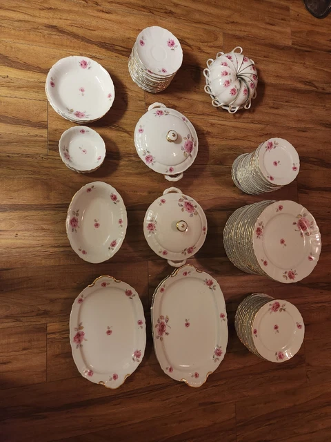 Vintage Gold Edge 106 Piece  Bone China  Dinner Set