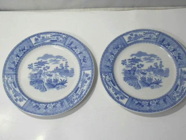 2 Syracuse China/Onon Pottery Co. 8" Plates Blue Willow Oriental Pattern