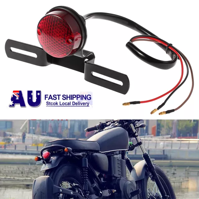 Universal Motorcycle Tail Stop Brake Light Number License Bulb Retro Lamp 12V