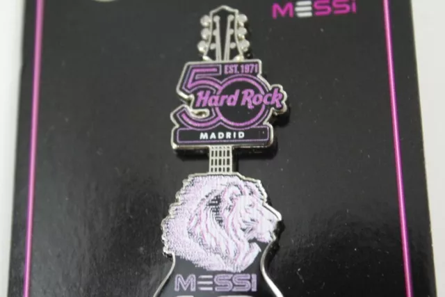 Hard Rock Cafe HRC Madrid 50TH Anniversary Lionel Messi GUITAR PIN GUITAR NEW