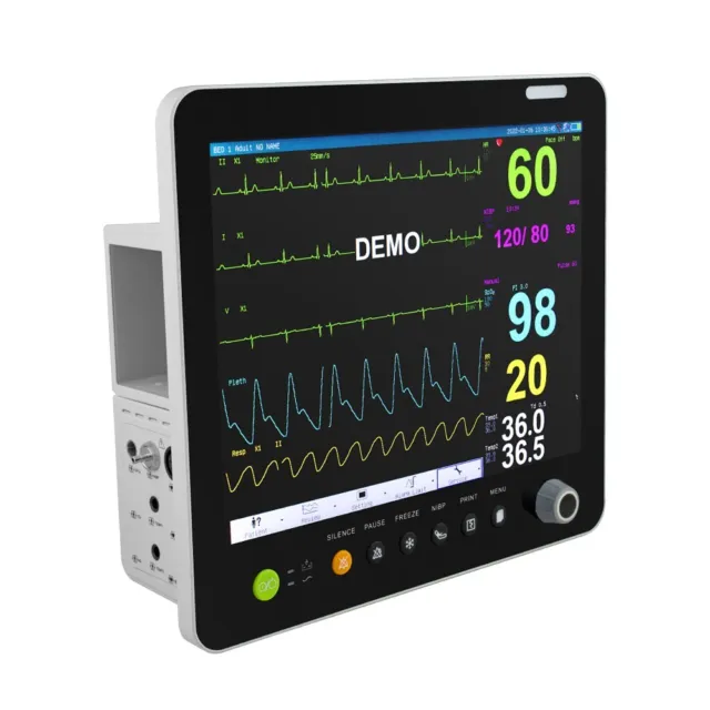 ECG NIBP RESP TEMP SPO2 PR Patient Monitor Modular Plug-in Portable 15 Inch ICU