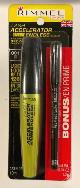 BUY1,GET1 @ 20%OFF(add 2) Rimmel Lash Accelerator Mascara with Eye Pencil, Black