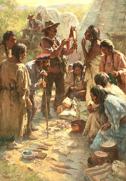 Howard Terpning TRADERS AMONG THE CROW Tribute to the Plains People ARTIST PROOF