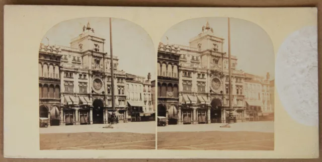Venice Venezia Italia Foto Stereo Vintage Albúmina Aprox 1860