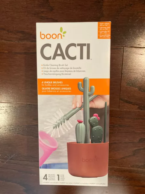 Boon Cacti Bottle Cleaning Brush Set Terracotta  4 Piece Set