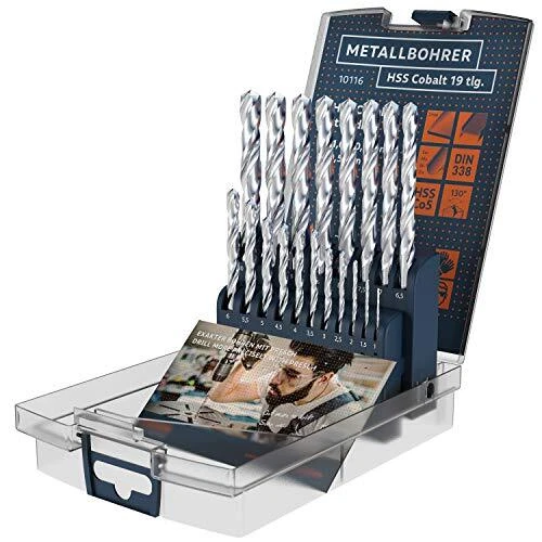 Presch Jeu de 19 Forets à Métaux HSS Cobalt - Forets Acier Inox - Mèches HSS ...