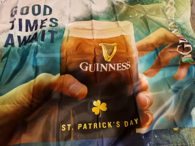 Guinness 'Good Times Await' St Patricks Day 2023 Flag 30x40in Approx