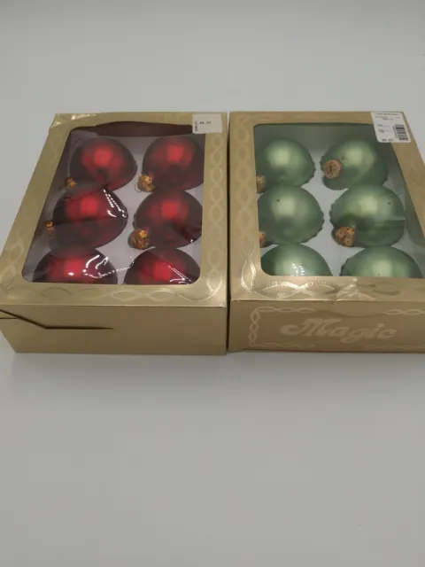 2 Boxes Vintage Christmas Glass Ornaments The Magic Of Silvestri Made in USA