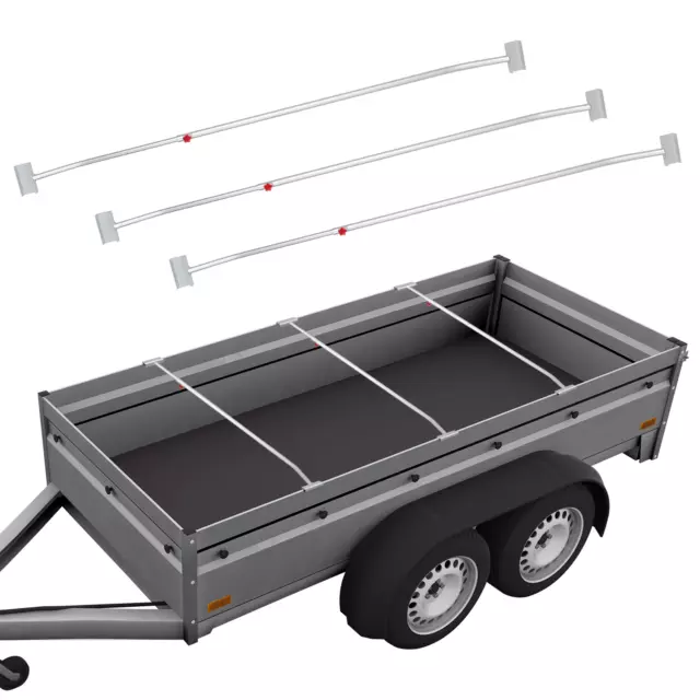 3x Anhänger Flachplanenbügel Aluminium verstellbar 108-146 cm mit Knaufschraube