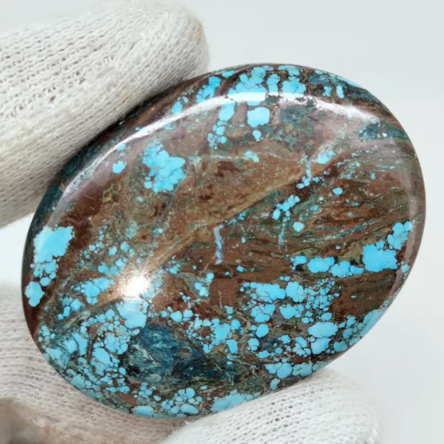 83.55 Cts Natural Arizona Blue Turquoise Cabochon Certified Gemstone