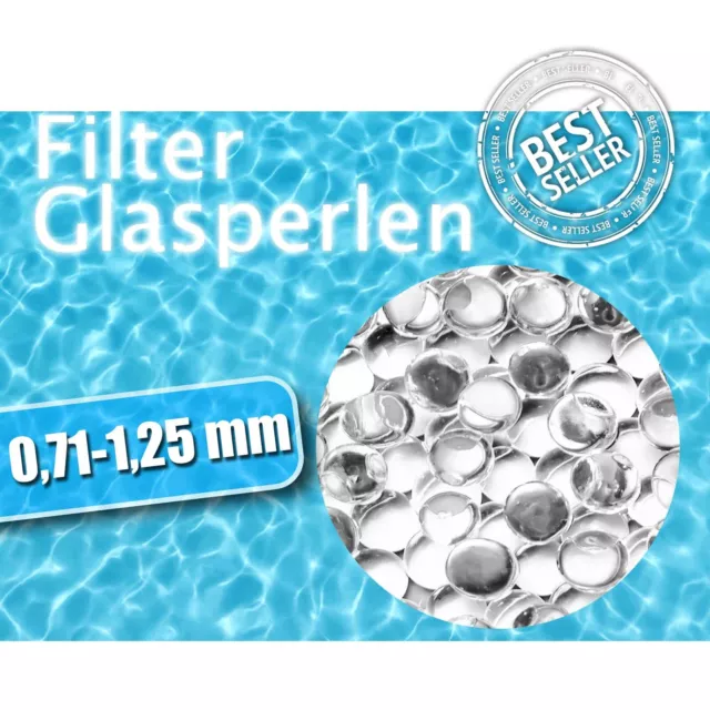 25 kg Filterglasperlen 0,71-1,25 mm  Filterglas für Sandfilteranlagen Poolfilter