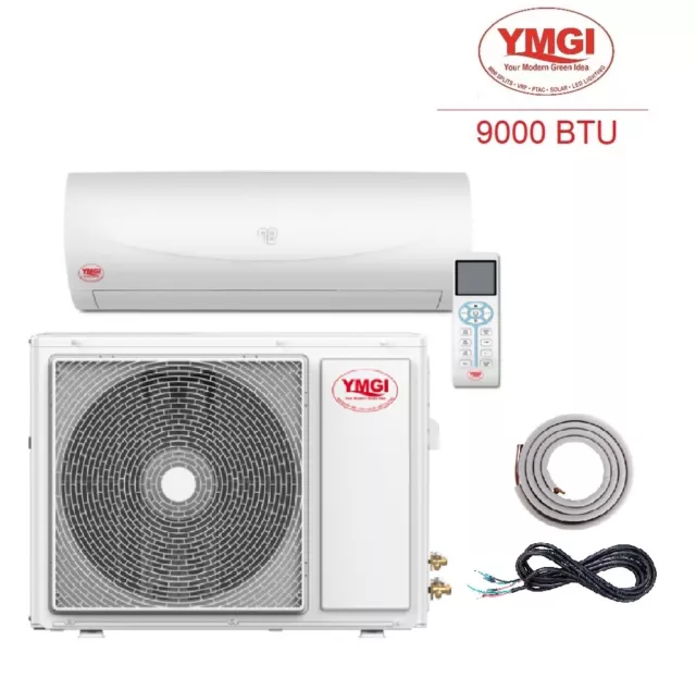 Mini Split Ductless Air Conditioner YMGI 9000 BTU Heat Pump 110-115V PMN90