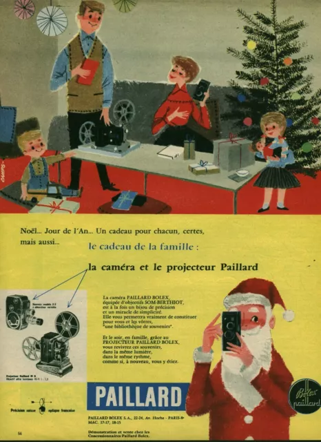 Publicité ancienne appareil photo caméra Paillard issue de magazine 1957