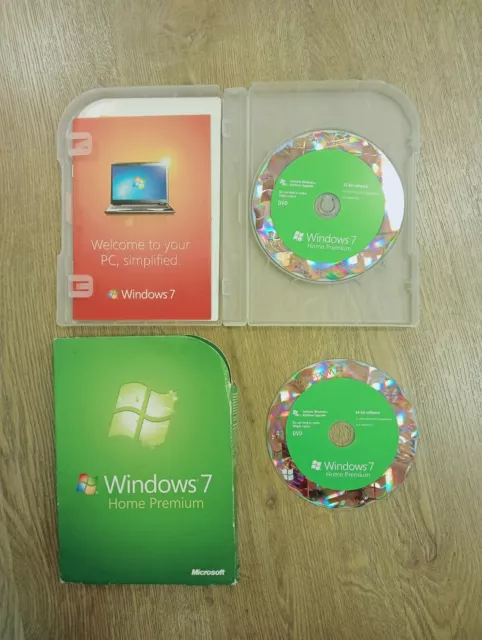 Discos de actualización Windows 7 Home Premium con clave de producto 32 + 64 bits USADOS