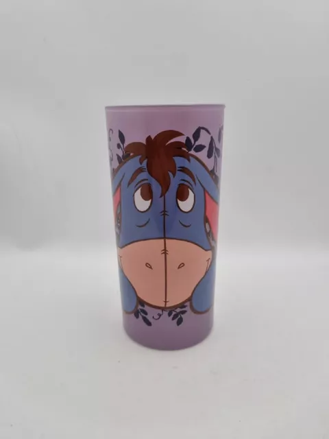 Disney Store Winnie The Pooh Eeyore Tall Purple Glass, Collectable, VGC