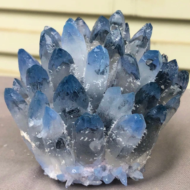 432g  New Find blue Phantom Quartz Crystal Cluster Mineral Specimen Healing 10