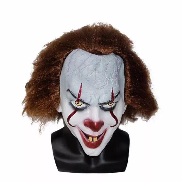 Scary Clown Mask Adults halloween Fancy Dress Costume Party cosplay latex kids