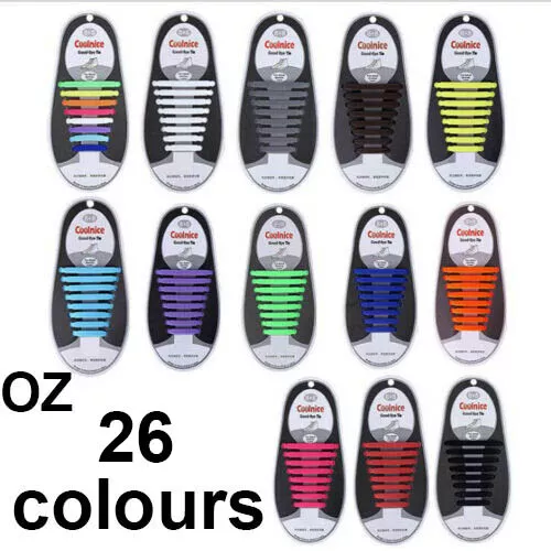 Easy Lazy No Tie Elastic Silicone Shoe Laces Cool Shoelaces Unisex Adults & Kids