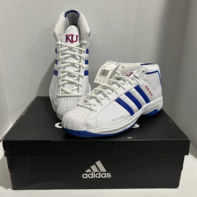 NEW ADIDAS PRO Model 2G Basketball Shoes KU Rock Chalk Mens 10.5 Kansas