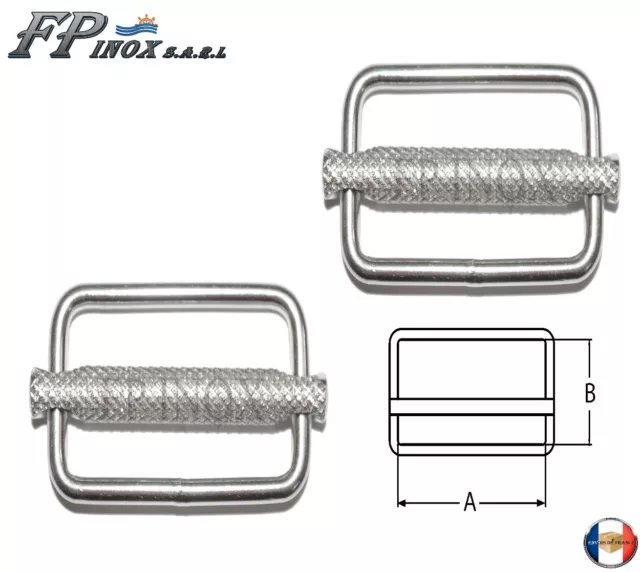 Boucle inox Pour Sangle 40 mm ( Lot de 2 ) Haute Résistance