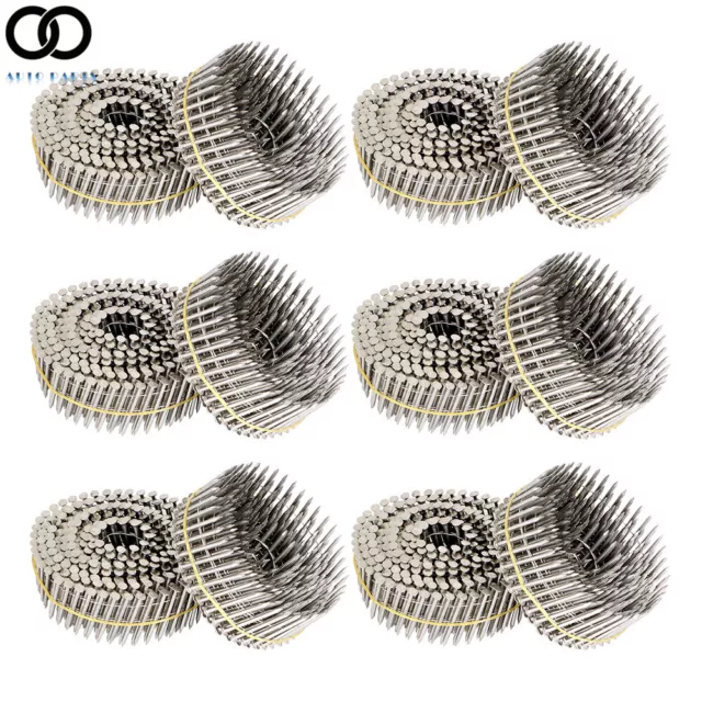 3600Pcs Stainless Steel Siding Nails 15 Degree Wire Coil 1-1/2” ×.09” Ring Shank