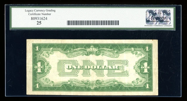 DBR 1934 $1 Silver Funnyback Fr. 1606 AA Block Legacy 25 Serial A78153601A 2