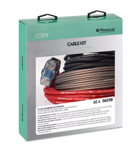 Kit de Cables Phonocar Completo para Amplificadores Planta Hi-Fi Car - 60A 06098