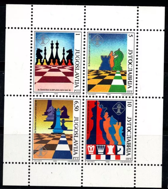 Jugoslawien 1990 Mi. Bl. 38 Block 100% Postfrisch Schach, Olympische Spiele