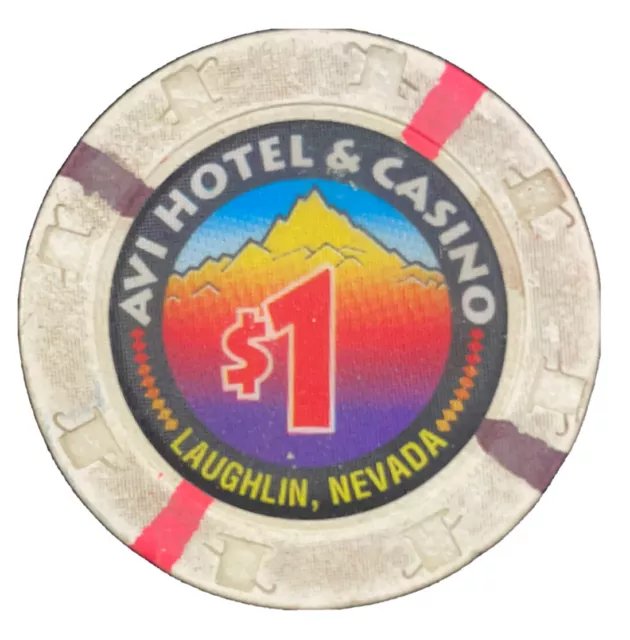 AVI Hotel $1.00 Casino Poker Chip Laughlin Nevada Fort Mojave Tribe Gaming Token