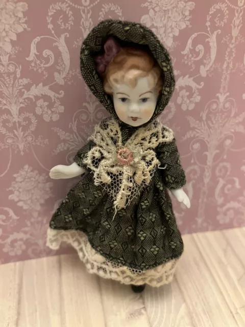 Bisque Miniature 1/12 Scale Vintage Dolls House Girl Doll