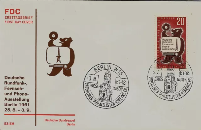 Berlin FDC MiNr 217 (6) "Deutsche Rundfunk- Fernseh- und Phono-Ausstellung"