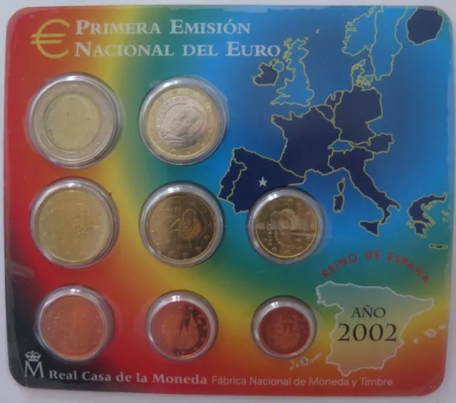 Euro, Espagne, coffret Brillant Universel 2002 Euros Espagne Coffret BU 2002