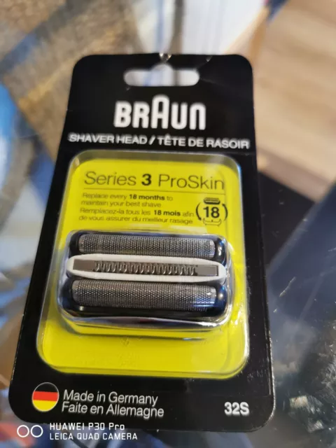 Replacement 32B/32S Foil Head of Braun Series 3-Electric Shaver ProSkin Black