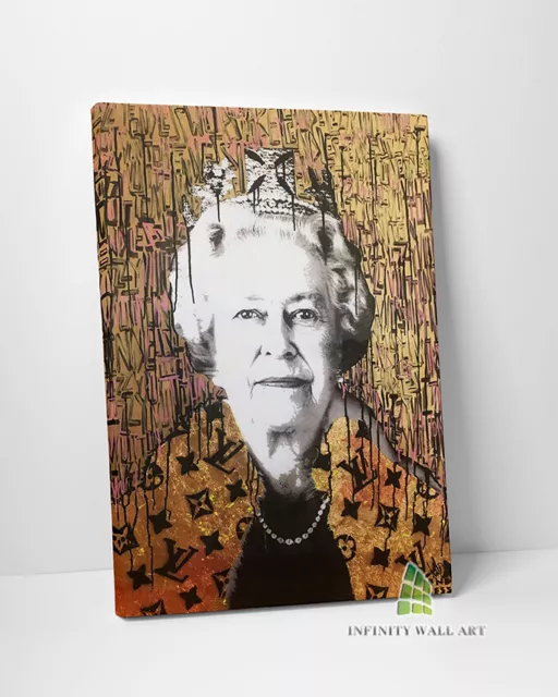 GOLD QUEEN LIZZY Graffiti Canvas Art Wall Art Print Picture Banksy Decor -D128