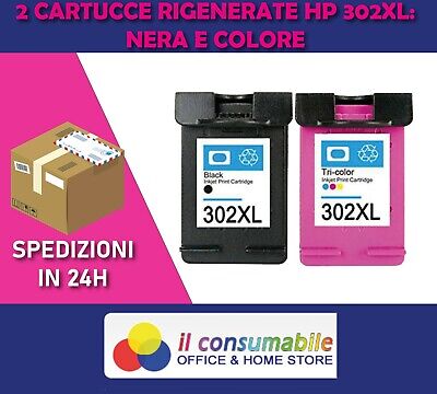 2 Cartucce ADATTO A  HP 302XL Nero e Colore OfficeJet 3800 Series OfficeJet 3830
