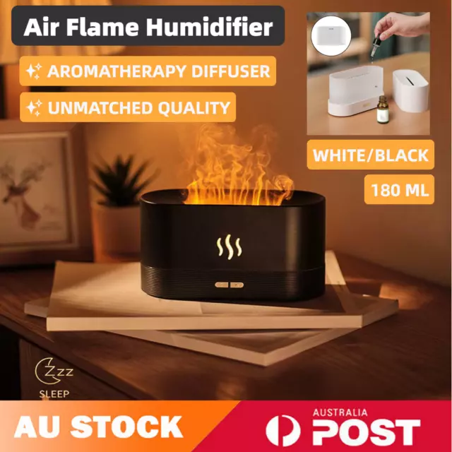 3D Flame Essential Oil Diffuser Aroma Humidifier 180ml Air Purifier Mist AUS new
