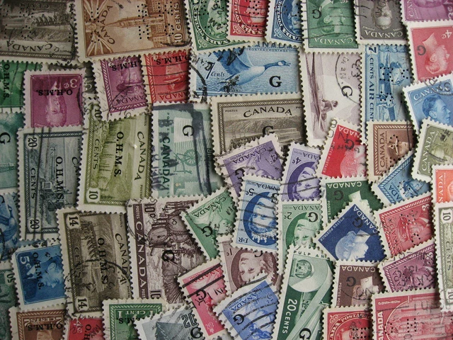 CANADA 55 DIFFERENT used official overprinted or perfin stamps, nice ...
