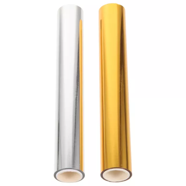 2 rollos de papel de aluminio de transferencia para tarjetas de álbumes de recortes de grabado artesanal hágalo usted mismo - dorado