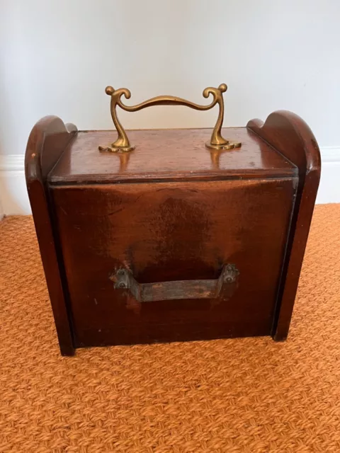 antique wooden coal scuttle 2