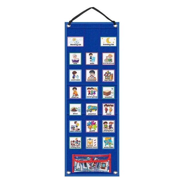 DAILY ROUTINE CHART Children Visual Schedule Board Learning Tool with ...