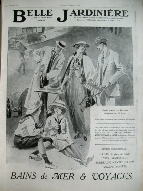 Publicite De Presse Belle Jardiniere Magasin Bains De Mer Et Voyage  Ad 1914